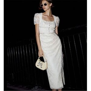 Self-Portrait Ivory Lace Midi Dress